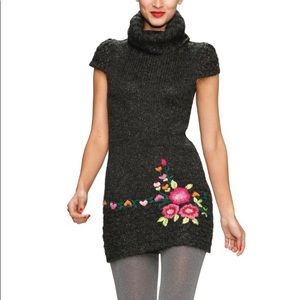 Desigual sweater dress cowl neck M